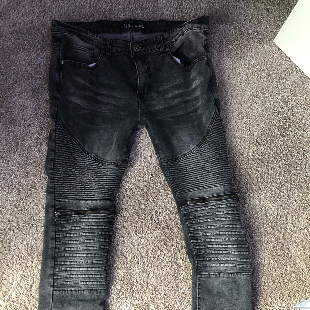 black jeans with designs
